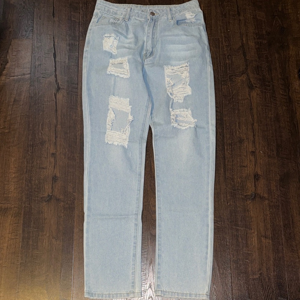Kids Light Blue Distressed Jeans